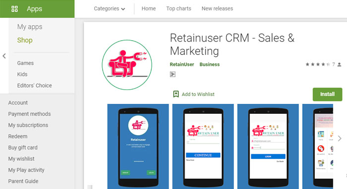 Retainuser CRM App